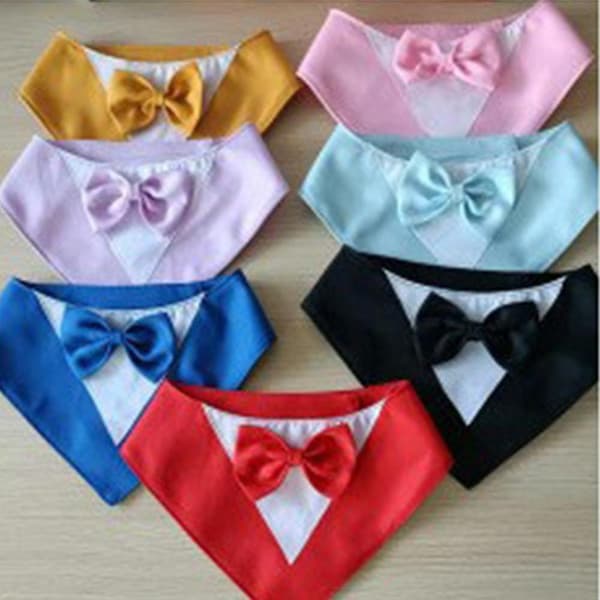 Hunde slips - formelt slips til kjæledyr - slips til hundesmøking - krage (XS, gul)