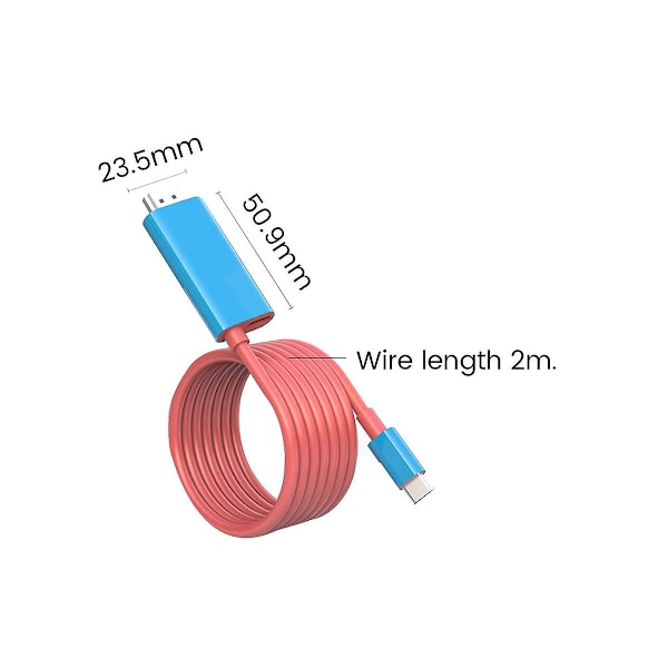 För Switch Adapter Kabel Typ C till -Kompatibel Kabel Väggladdare Switch USB C Hub för（röd blå）