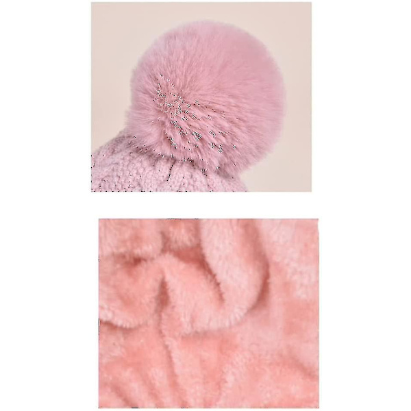 Dame Én Stykke Slouchy Fleece Hue Halstørklæde Maske Varm Vinter Strikket Hue