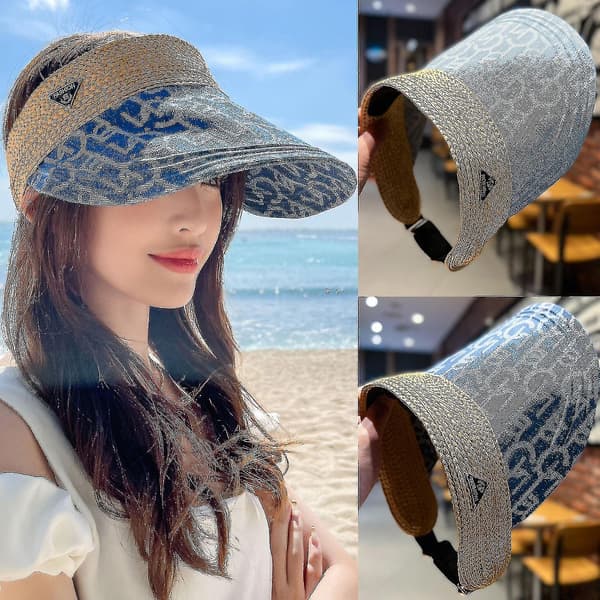 All-match Denim Empty Top Peaked Hat Adjustable Hat For Beach Tennis Running（Light blue）