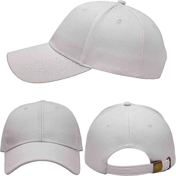 3 pakker Heilwiy Unisex Plain Cotton Strapback Baseball Hat Justerbar, One Size Fits Low Gift