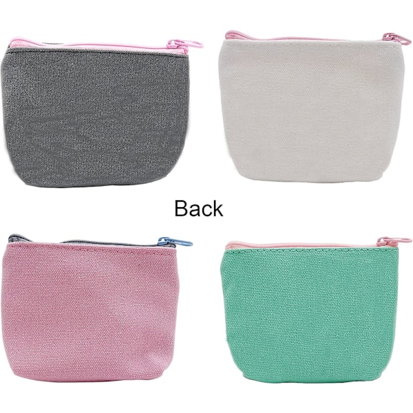Söt Canvas Myntplånbok Liten Blixtlåsficka Väska Plånbok Av (flamingo, 4-pack)