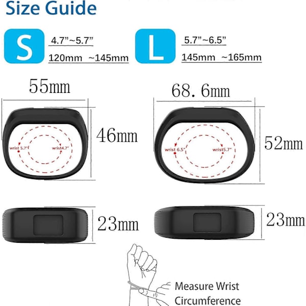 (2-pack) Kompatibel med Garmin Vivofit jr, jr 2, 3 armband, All-in-one silikon stretchband för barn pojkar flickor små stora (ingen spårare)