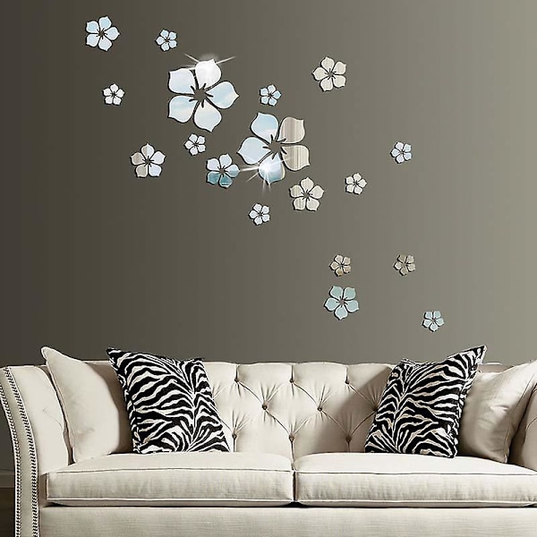 Dww-18PCS Stickers Vægklistermærker Blomster DIY Vægdekoration til Soveværelse Stue Kontor