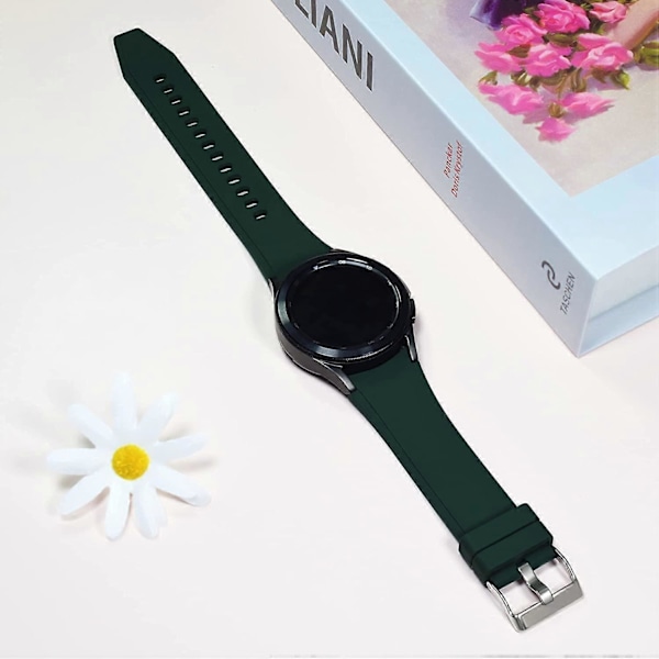 Kompatibel med Samsung Galaxy Watch 4 Band 40mm 44mm/ Galaxy Watch 4 Classic Band 42mm 46mm/ Galaxy Watch 3 Band 41mm, Ingen Mellanrum Mjuk Silikon Sport Annons