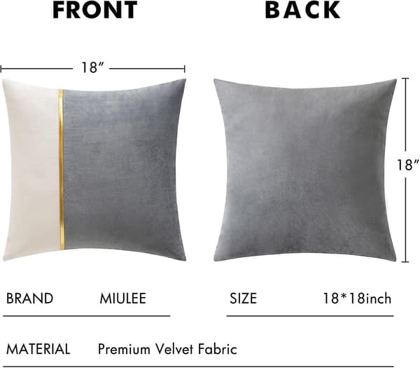 2-pack Dekorativa Sammetskuddfodral Patchwork med Guldläder Kvadrat Mjuk Solid Kuddfodral Soffa Kuddar Kuddfodral för Säng Soffa Li