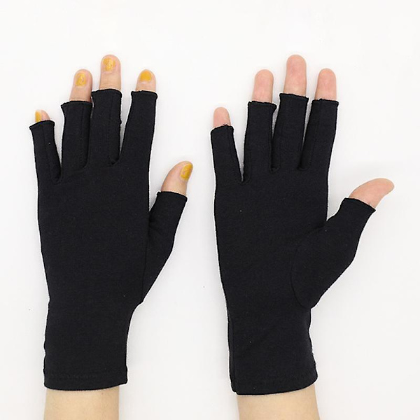 Cykelhandsker - 1 par, størrelse: håndfladeomkreds 15 cm, total længde 20 cm, materiale: 46 % bomuld + 8 % spandex + 46 % polyester, farve: sort