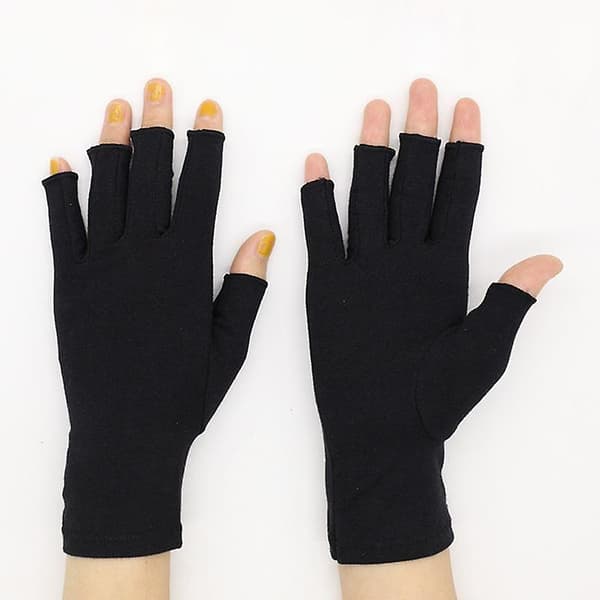 Cykelhandsker - 1 par, Størrelse: Håndfladeomkreds 15cm, Total længde 20cm, Materiale: 46% bomuld + 8% spandex + 46% polyester, Farve: Sort