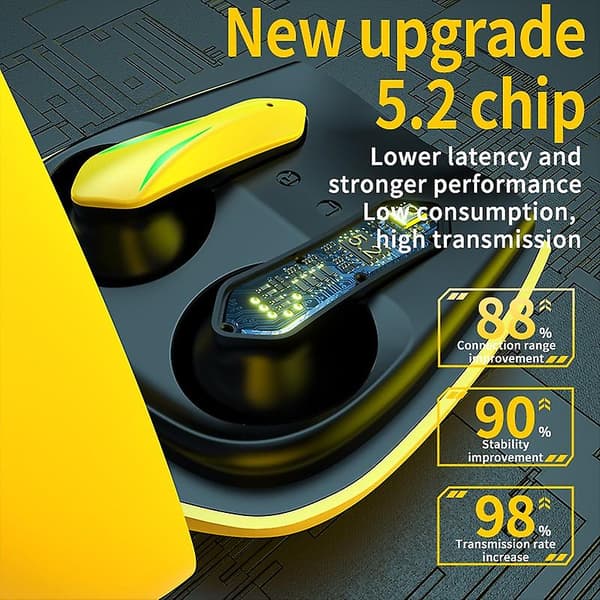Bluetooth-headset Tws trådløst headset Bluetooth 5.2 headset profesjonelle gaming ørepropper Hifi stereo touch-kontroll hodetelefoner headset B