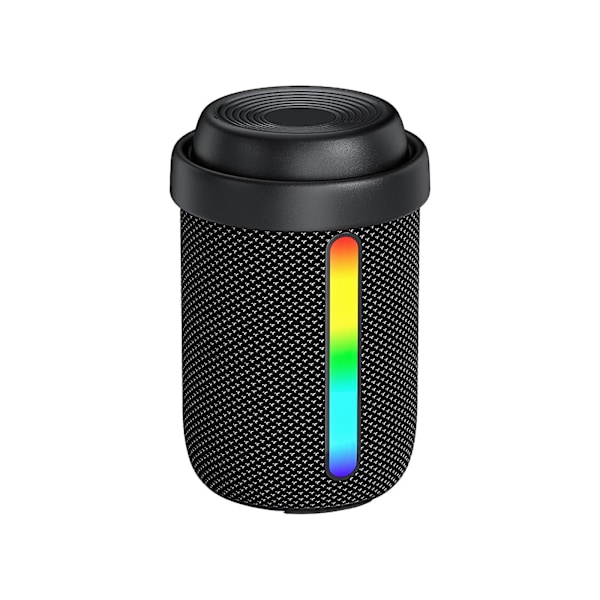 Trådløs Bluetooth-høyttaler med RGB-lys, bærbar vanntett liten høyttaler (svart)