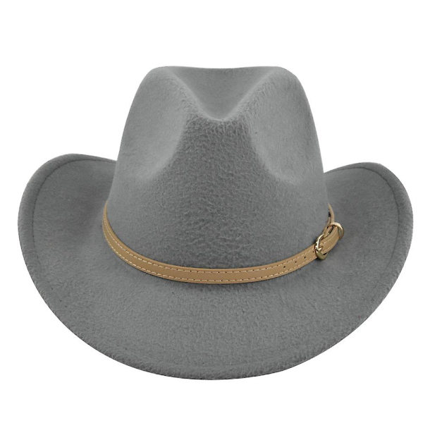 Filt Hatt Retro Imitation Får Hatt Cowboy Hatt Bälte Ull Hatt Nationell Huva Retro Jazz Hatt