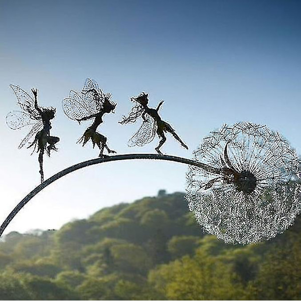 Dansende fe Dandelion Statue Ornament Stakes Mælkebøtte B
