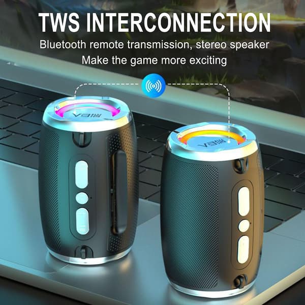 Intelligent Bluetooth-højttaler med høj lydkvalitet（One Size，Black）