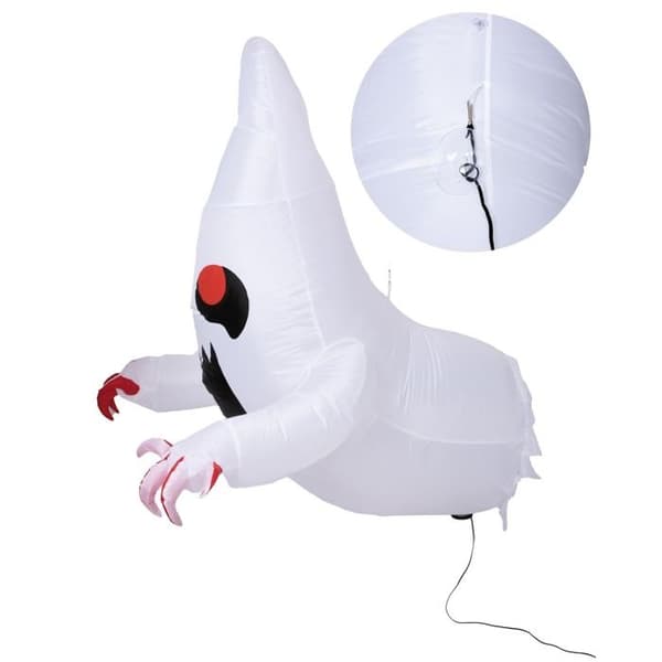 Lysende Halloween-dekorasjon - Liten klovn - 105 cm - Oppblåsbar spøkelse - Lysende effekt - Enkel å sette opp