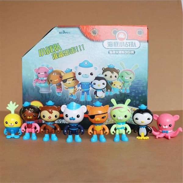 8 st/set Action Toy Captain Robin Penguin Mini Model Dockor Barnens Presenter | Action People(Färgglad)