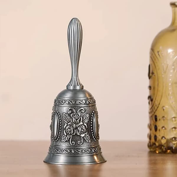 Handklocka klocka handbordsklocka receptionsklocka bordsklocka ringklocka (silver)