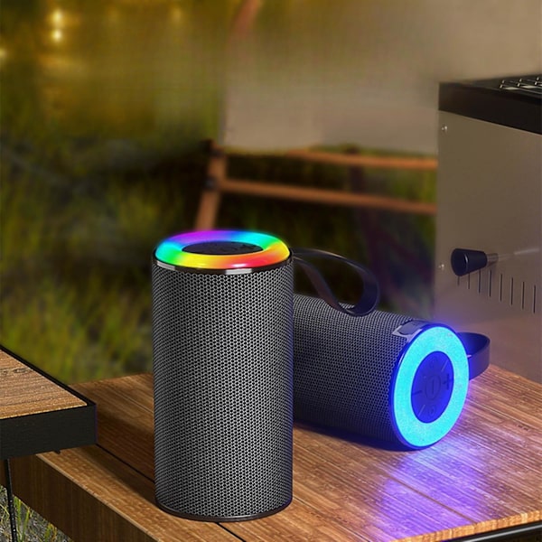 Rea Bluetooth-högtalare, dubbla högtalare, subwoofer, elektronisk väckarklocka, minianläggning, lämplig som present till studenter