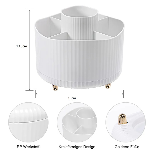 Make-up Organizer Kosmetik Organizer, 360° Roterende Kosmetikæske til Toiletbord Badeværelse