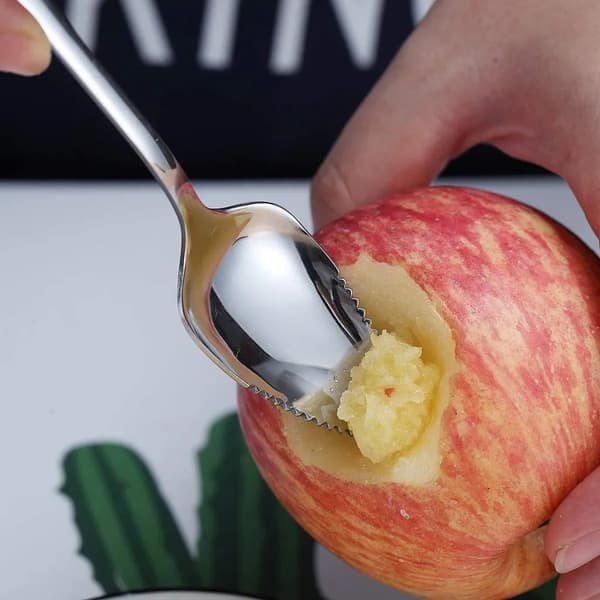 Grapefruktssked rostfritt stål 4 st grapefruktssked med piggar, dessertsked, diskmaskinsäker, polerat rostfritt stål