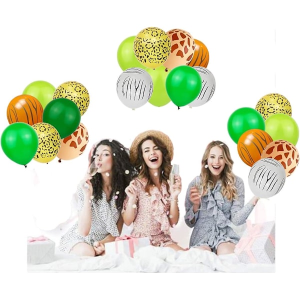 Djungel Safari Fest Ballonger Båge Girlang Kit - Djur Tema Fest Tillbehör
