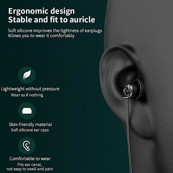Mjukt silikon sovande trådbundet headset brusreducerande sömn hörlurar mini stereo in-ear hörlurar med mikrofon