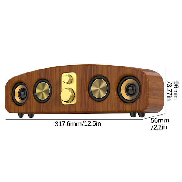 Datorhögtalare Bluetooth-högtalare Retro Bärbar Ljudkort Radio Hemdator Skrivbord Trådlös Ljud Subwoofer Rea (A)
