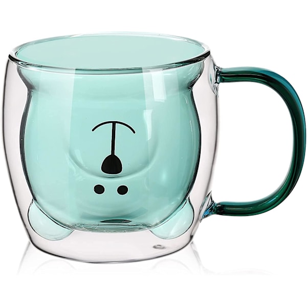 Drycktillbehör Söta Björnar Dubbelväggig Mjölk Glas Te Mugg Kaffe Mugg Med Isolerat Handtag Espresso Ölkopp Söt Födelsedagspresent För Kvinnor Män V