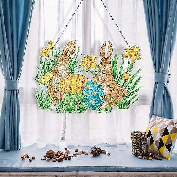 5d Diy timanttimaalaussarja - Pääsiäispupun maalaus - 28x30cm - Täydellinen timanttitaidemaalaus