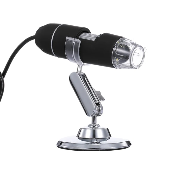 Bärbart digitalt mikroskop 50X till 1000X Zoom HD-mikroskop 3 i 1 USB förstoringsglas 8 LED-lampor Svart