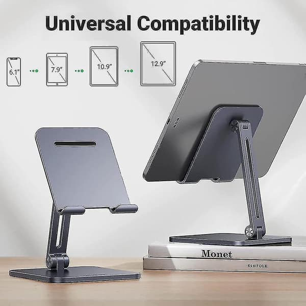 40393 Aluminiumskrivebordsstativ for iPad Pro/Mini/Air/iPhone 13 Pro Max/Galaxy Tab A7/MatePad Non-S