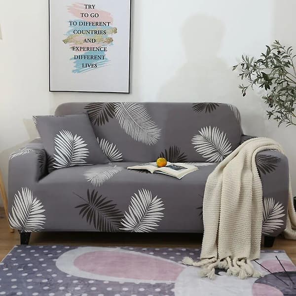 2-seters trykt elastisk sofaovertrekk