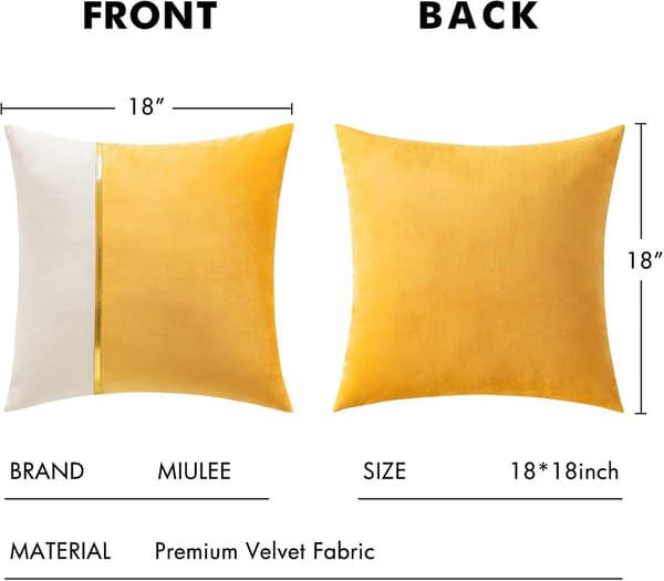 2-pack Höstdekorativa Sammetskuddfodral Patchwork med Guldläder Kvadrat Mjuk Solid Kuddfodral Soffa Kuddar Kuddfodral för Säng