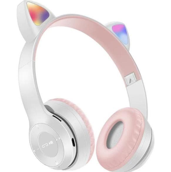 Bluetooth 5.0 Hörlurar för Barn Fällbara Trådlösa Stereo Headset med Mikrofon LED-lampor och Volymkontrollstöd