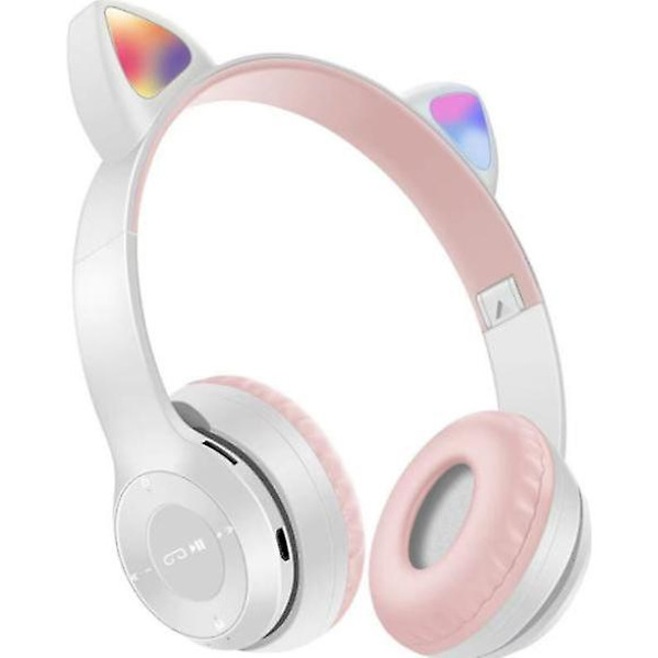 Bluetooth 5.0 -kuulokkeet lapsille, taitettava langaton stereokuuloke, jossa mikrofoni, LED-valot ja äänenvoimakkuuden säätö