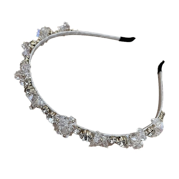 Kristallhårband Kvinnor Dekorativt Strass Hårband Kvarts Hår Tiara Prinsessa Pärlor Hårband