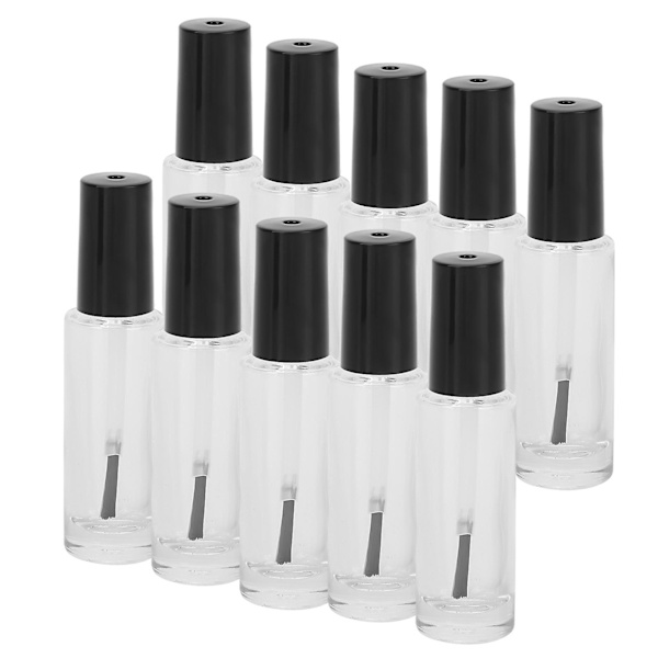 2024 10 st 8 ml tomma nagellacksflaskor i glas med borste, lock och blandningskulor