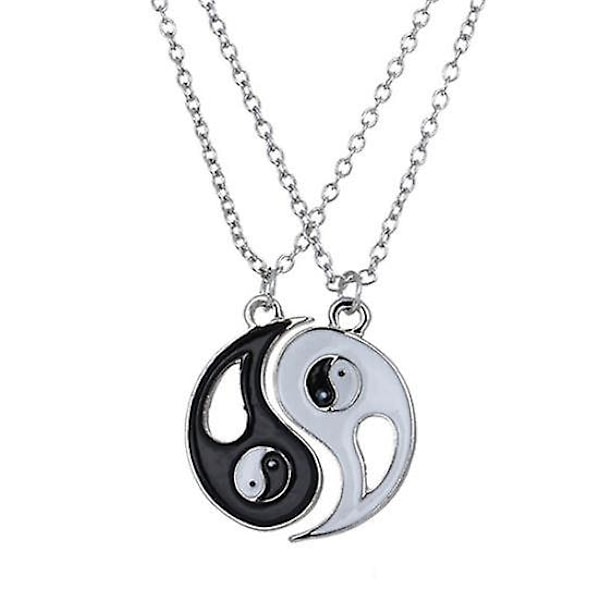 2 st/set bästa vänner Tai Chi Yin Yang ihålig hänge split matchande halsband