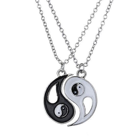 2 stk./sæt bedste venner Tai Chi Yin Yang hul vedhæng split matchende halskæde