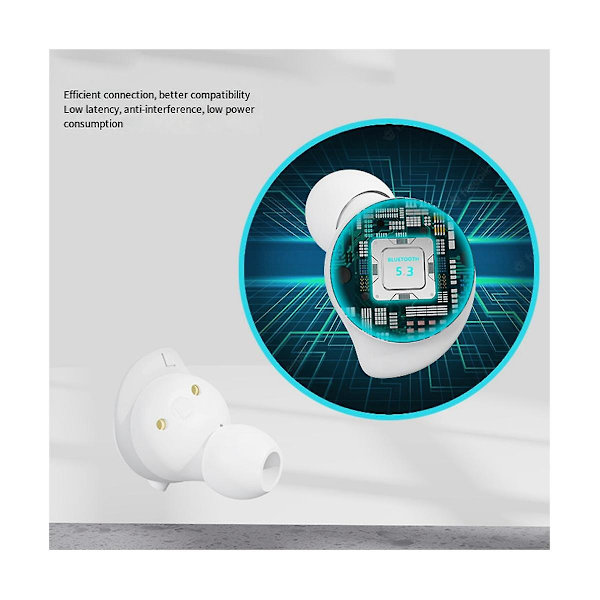 Bluetooth 5.3 langattomat nappikuulokkeet In-Ear Stereo -kuulokemikrofoni Puhelumelu Peruutus Alhainen viive Kuulokkeet Urheilukuulokkeet - Musta（Musta）