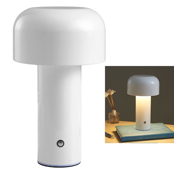 2024 Soppbordlampe Tre Farger LED Lys Perler Trinnløs Dempende Sopplampe Nattlys for Soverom Sengekanten Hvit