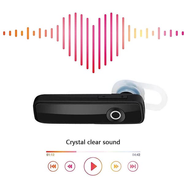 Bluetooth-headset trådløst headset mobiltelefon håndfri i øret-Svart
