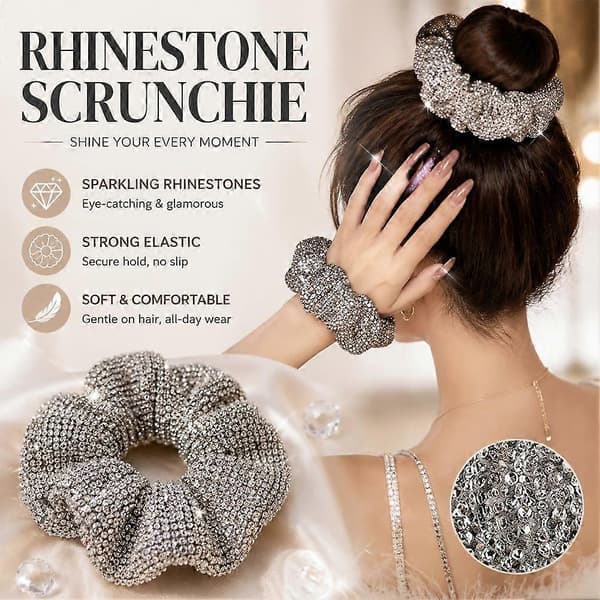 Hårring med rhinestones - Glitrende netting, elastisk og sikkert hold, allsidig tilbehør