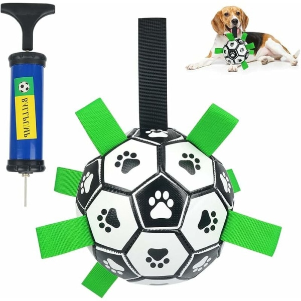 Hundleksak Boll Hundleksak Hundfotboll med gripande flikar Interaktiv hundleksak med bollpump och nålvattenleksak för hundar