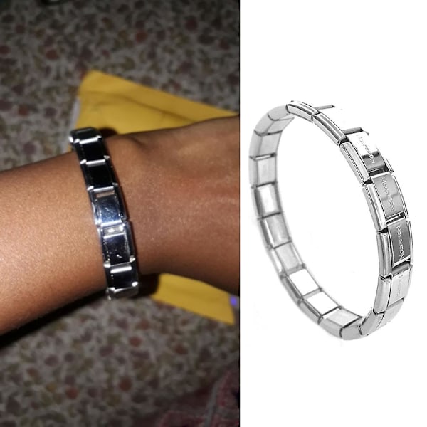 Italiensk armbånd for kvinner håndled punk stil rustfritt stål modulære lenker（9mm bred）
