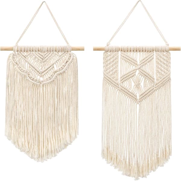 2 st Macrame Vägg Hängande Konst Vävd Vägg Dekor Boho Hem Chic Dekoration