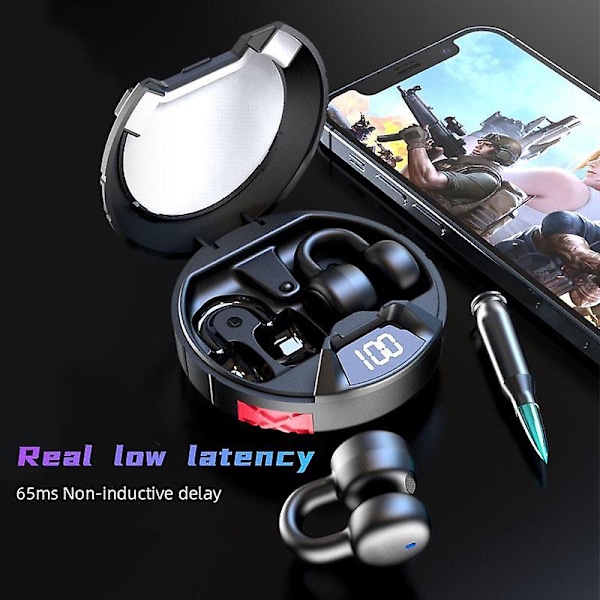 Tws Bluetooth 5.3 True Wireless Ear-clip -kuulokkeet, matalan latenssin pelikuulokkeet, Hifi-stereokuulokkeet, vedenpitävät urheilukuulokkeet, langattomat kuulokkeet