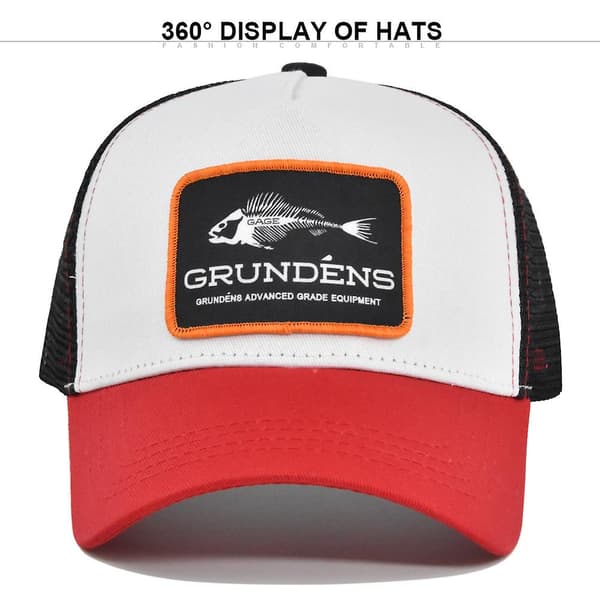 Brodert Baseball Cap Fishbone Vevd Etikett Brodert Toppet Cap Mesh Cap Buet Bremskjerm Sol Visor Sommerhatt Sol Visor