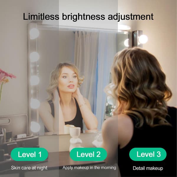 Led Vanity Lights Strip Kit med dimbare lyspærer