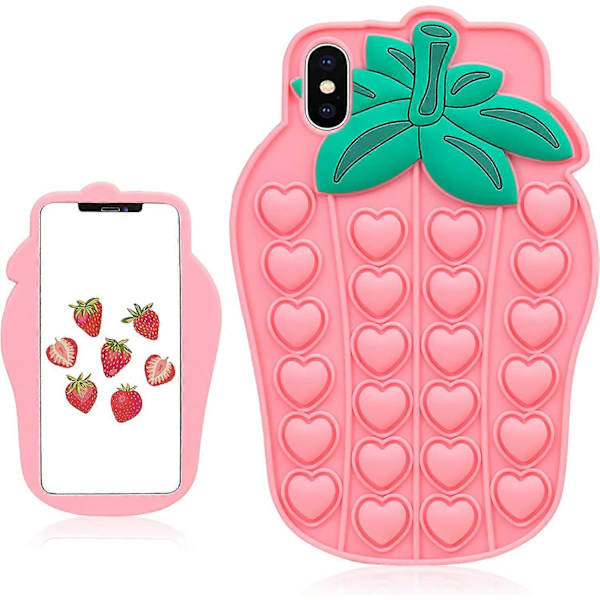 Trendigt och roligt iPhone X/XS-fodral, Silikonstilistiskt tecknat roligt sött coolt trendigt snyggt unikt designer roligt fidget-fodral för pojkar och flickor