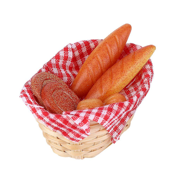 1:12 Dukkehus Mad Brødkurv Miniature Børn Sjovt Legetøj Gave Dekoration